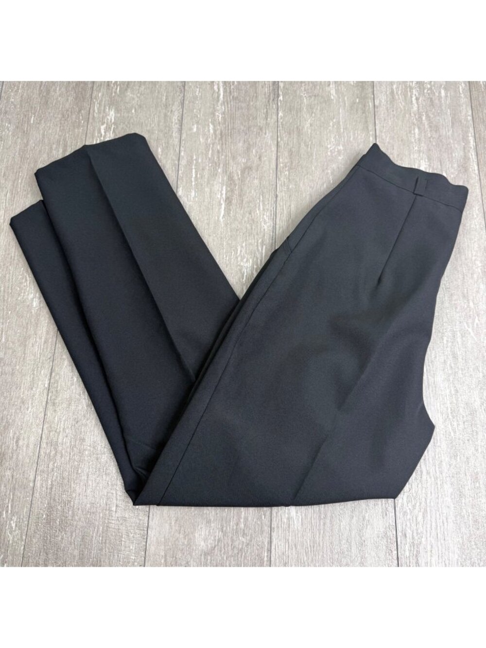 Vtg Sears Black High Waisted Dress Trousers Pants Pleated Front Tapered Size XXS